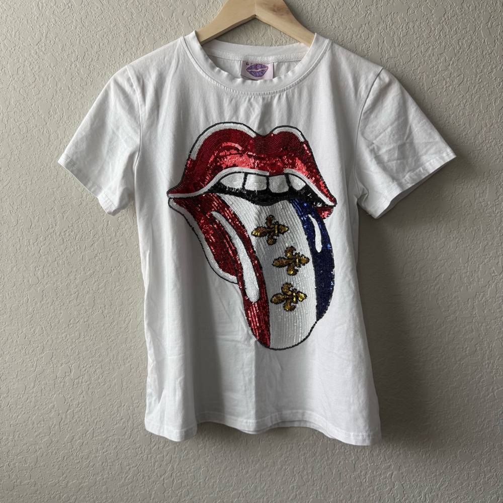 Schnell Studio x Sparkle City‎ Rolling Stones Sequin Tee